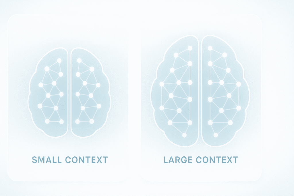 “Small vs large context memory AI comparison”