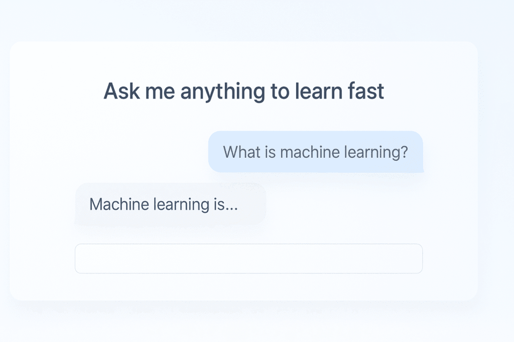 ALT: AI learning chatbot interface illustration.