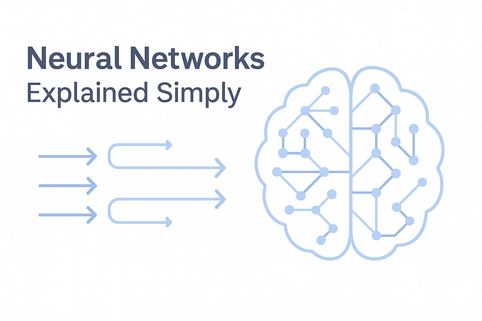 “Simple diagram of a neural network with input layer, hidden layer, and output layer connected by nodes”