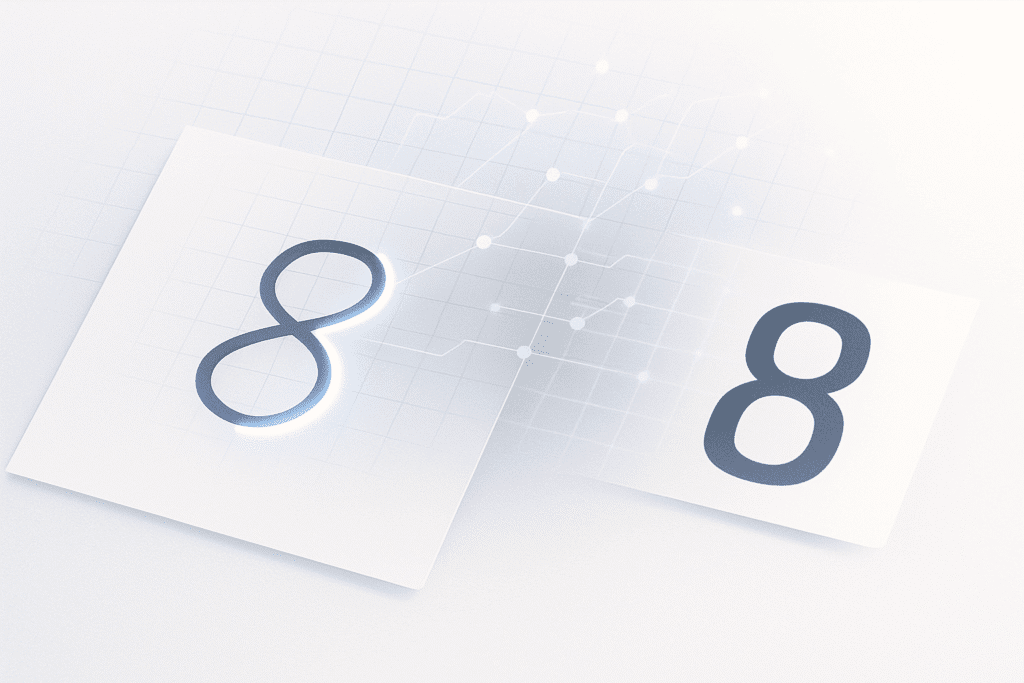 “Illustration of AI recognizing a handwritten number by learning from training examples”